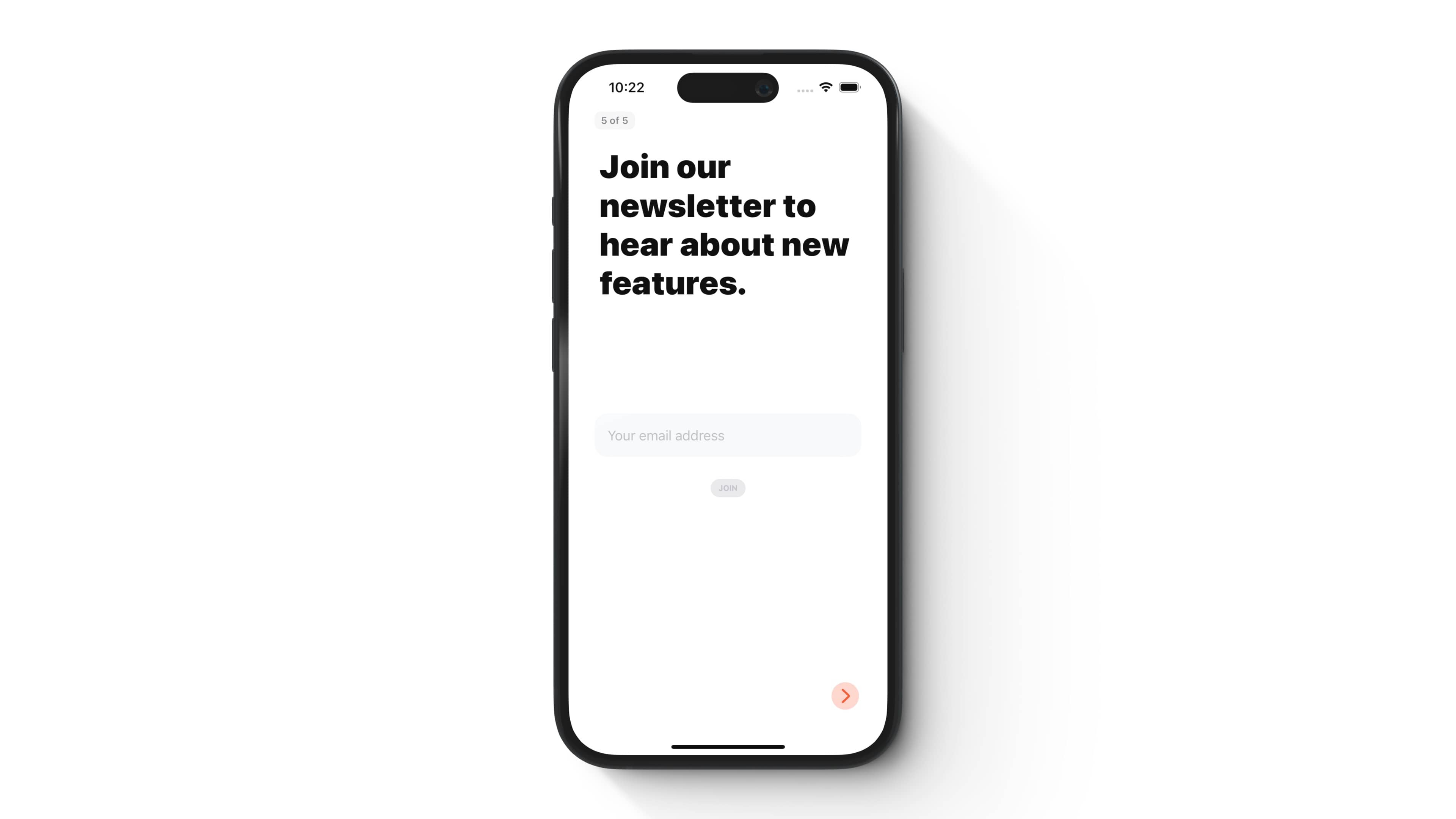 The email sign up screen in Elite Hoops.