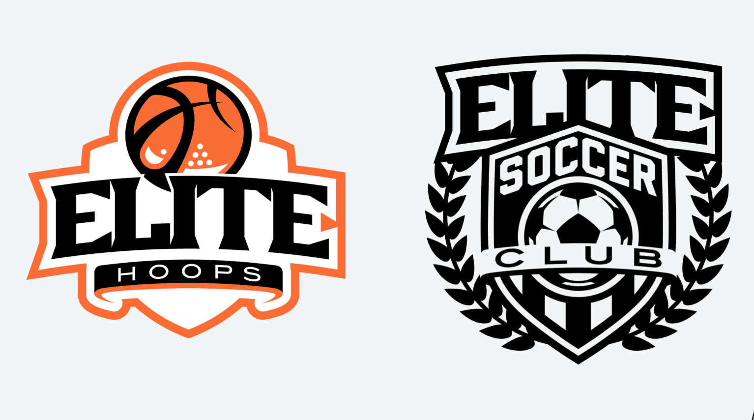 A screenshot of Elite Soccer Club's logo versus Elite Hoop's logo.