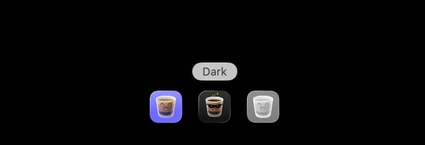 Selecting the dark mode icon variant.
