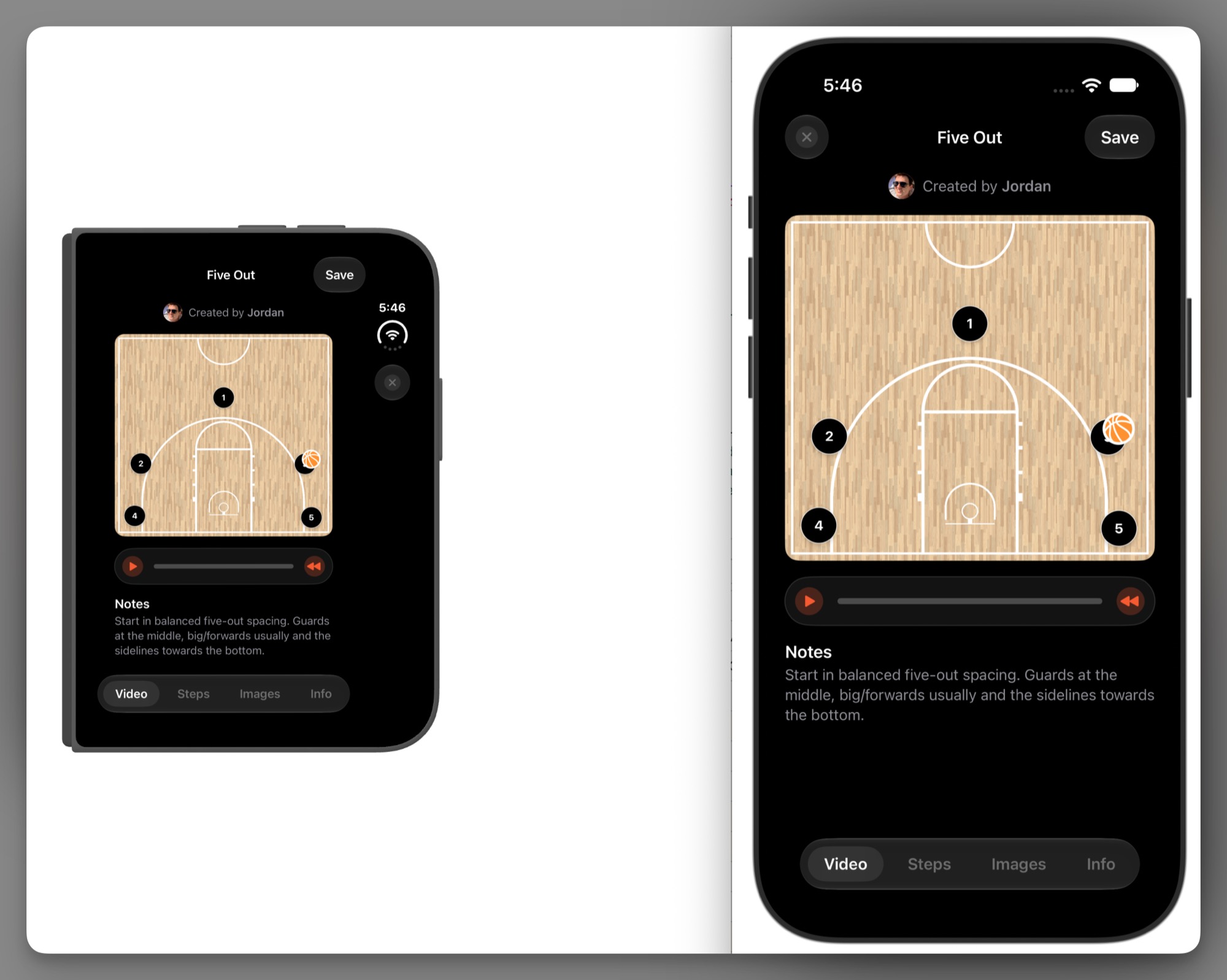 Elite Hoops running in iPhone Duo's closed pose.