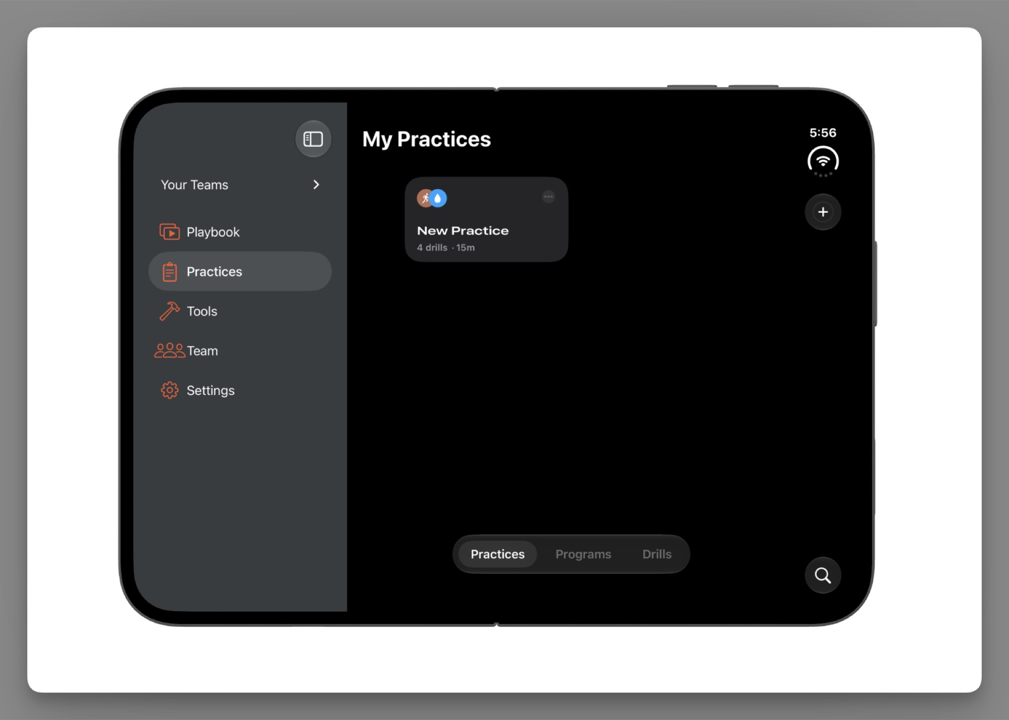 Elite Hoops using a split view on iPhone Duo.