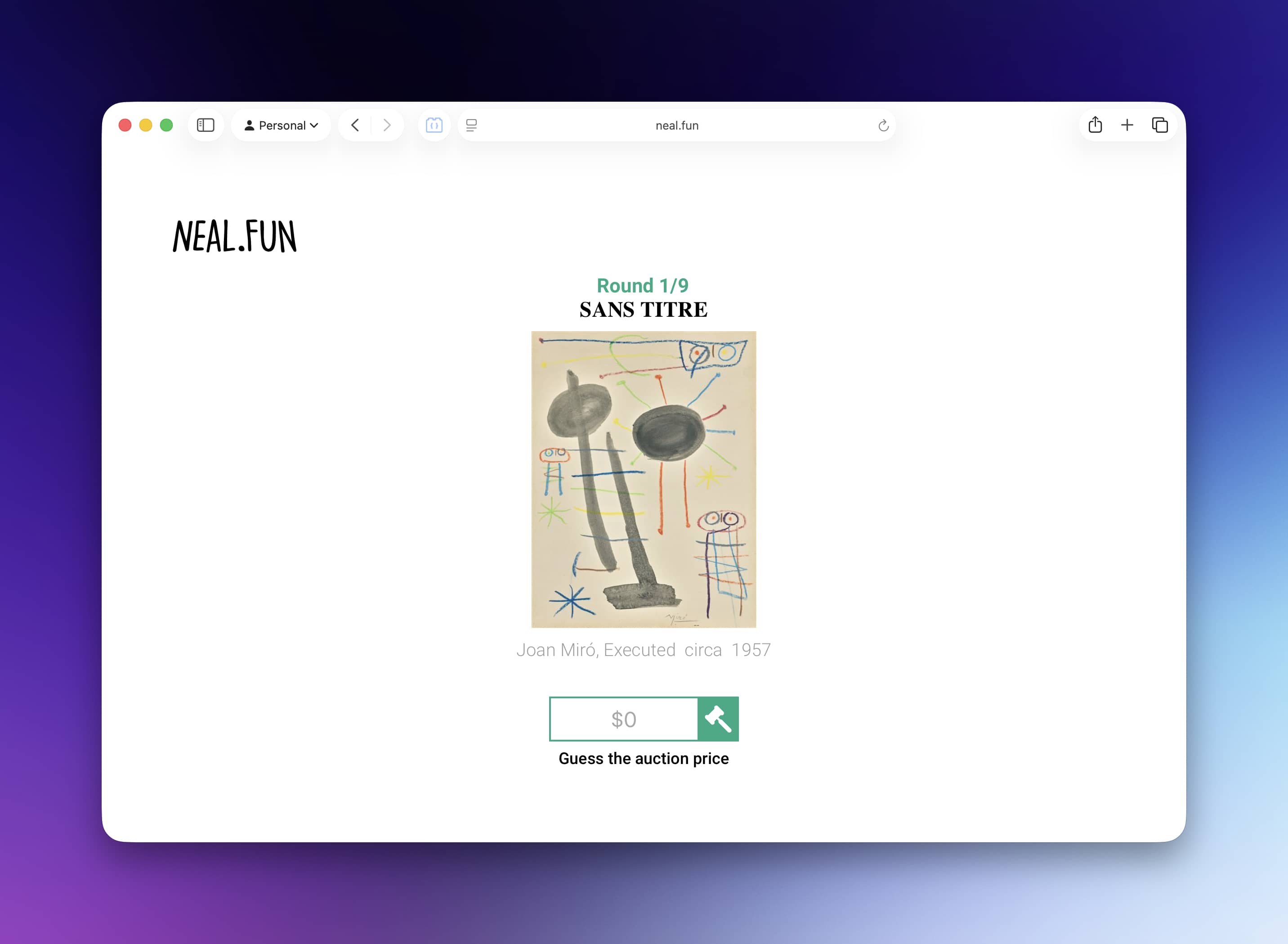 neal.fun's auction game.