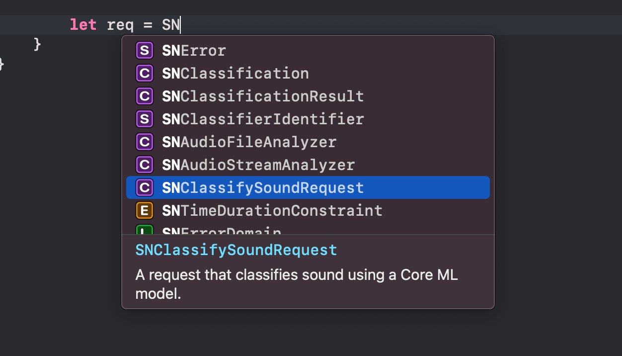 Some of the objects in the Sound Analysis framework.