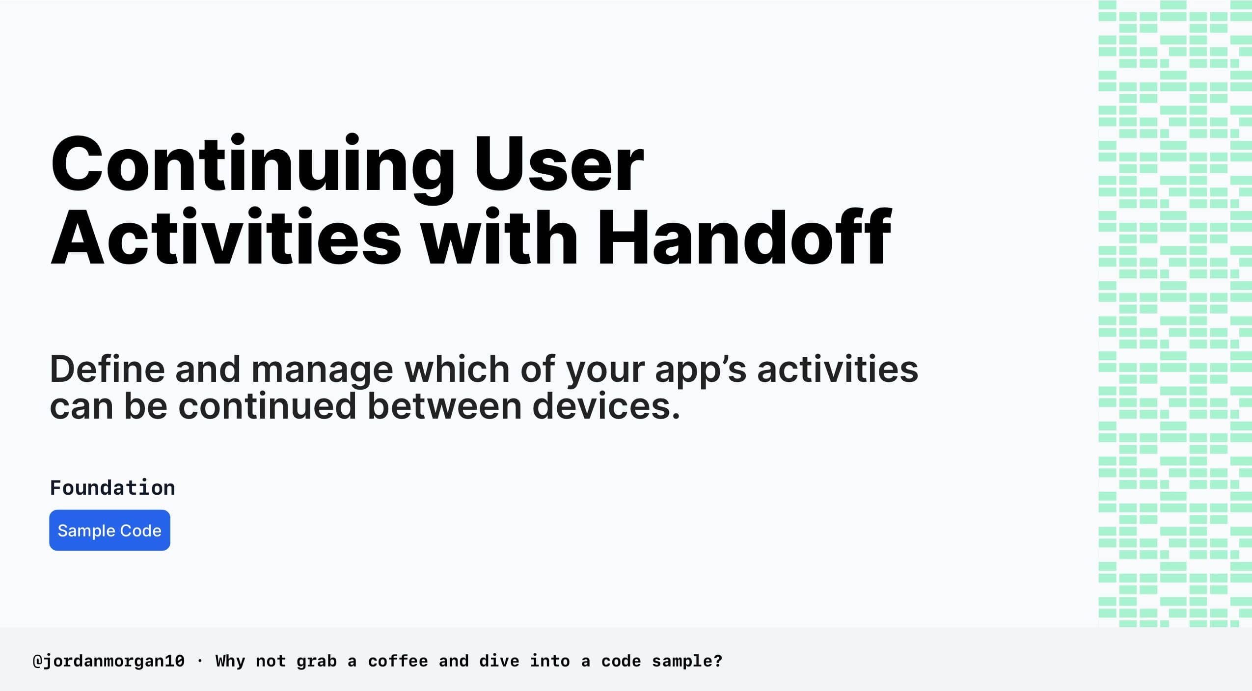 Code Sample from Apple's docs